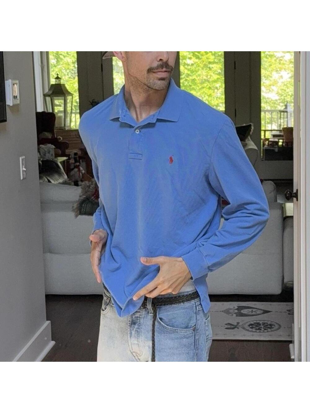 💙 Polo Ralph Lauren Long Sleeve Polo Shirt Size M